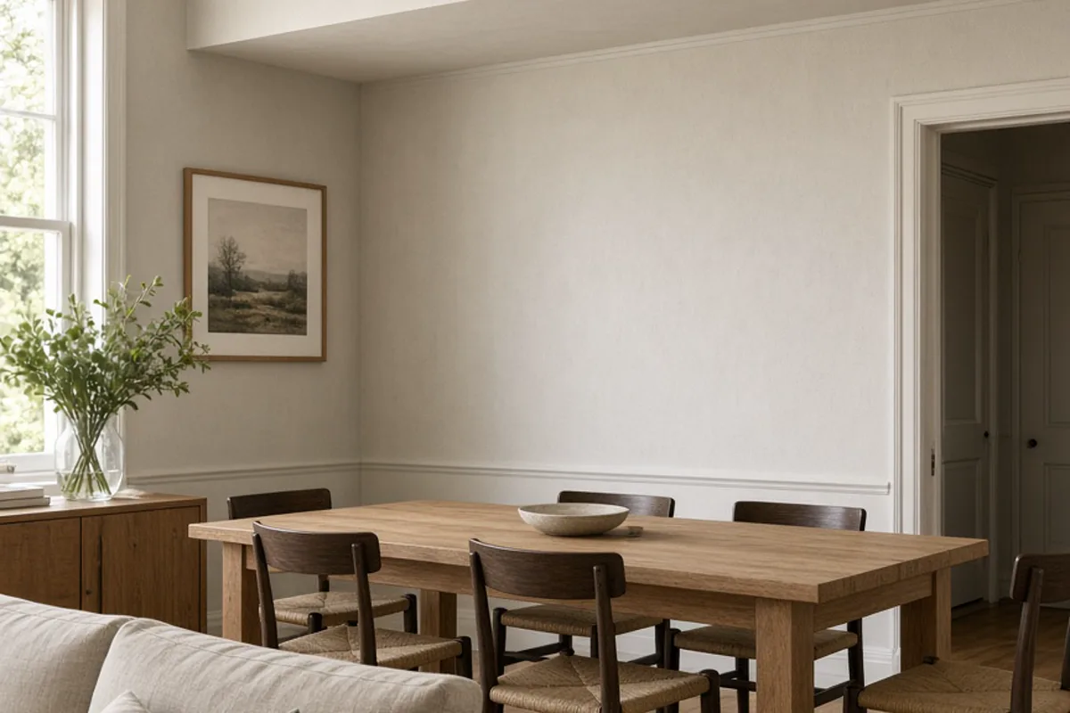 UK living room with a bulkhead grille concealing a ducted air conditioning indoor unit