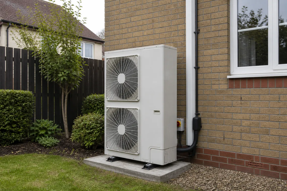 Outdoor multi-split condenser illustrating reversible heat pump air conditioning equipment
